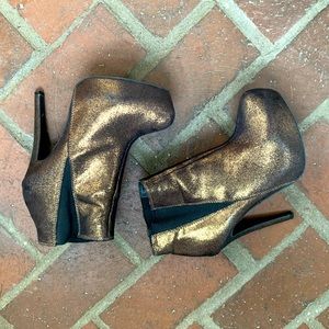 bronze platform booties